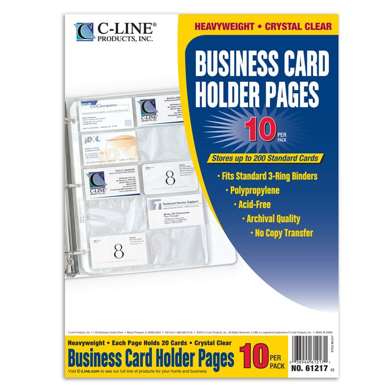 Business Card Holder with Out Tab Poly (Pack of 12) - Sheet Protectors - C-Line Products Inc