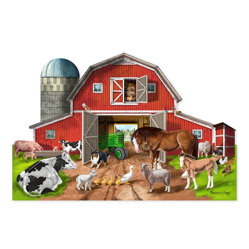 Busy Barn Shaped Floor Puzzle 32 Pc (Pack of 2) - Floor Puzzles - Melissa & Doug