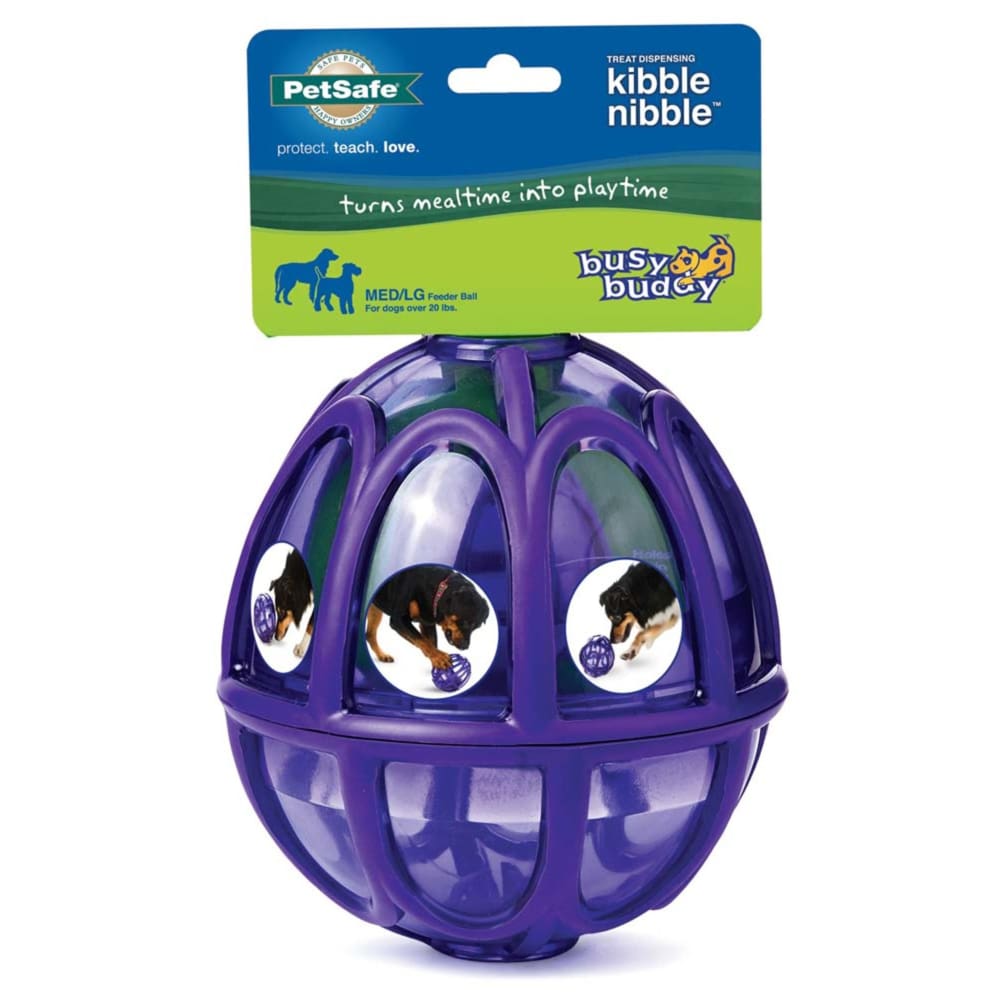 Busy Buddy Dog Toy Kibble Nibble Feeder Ball Purple Medium Large - Pet Supplies - Busy Buddy