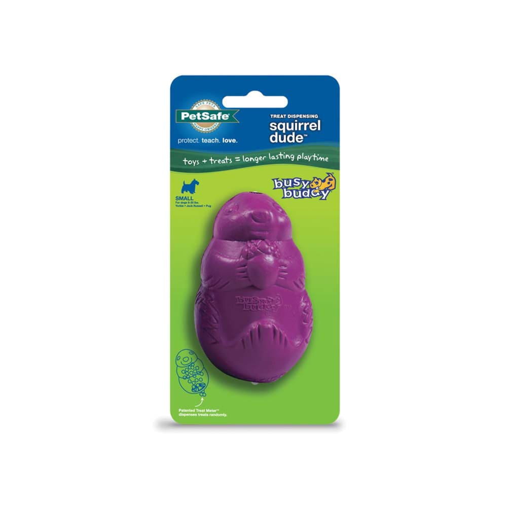 Busy Buddy Dog Toy Squirrel Dude Purple Small - Pet Supplies - Busy Buddy