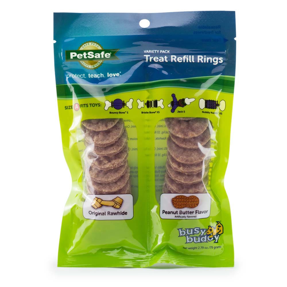 Busy Buddy Peanut Butter and Rawhide Rings 2.79 oz Small - Pet Supplies - Busy Buddy