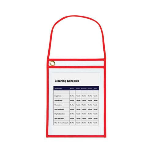 C-Line 1-pocket Shop Ticket Holder W/setrap And Red Stitching 75-sheet 9 X 12 15/box - School Supplies - C-Line®