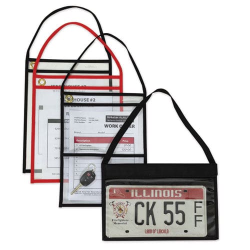 C-Line 1-pocket Shop Ticket Holder W/setrap And Red Stitching 75-sheet 9 X 12 15/box - School Supplies - C-Line®