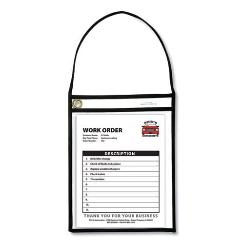 C-Line 1-pocket Shop Ticket Holder W/setrap Black Stitching 75-sheet 9 X 12 15/box - School Supplies - C-Line®
