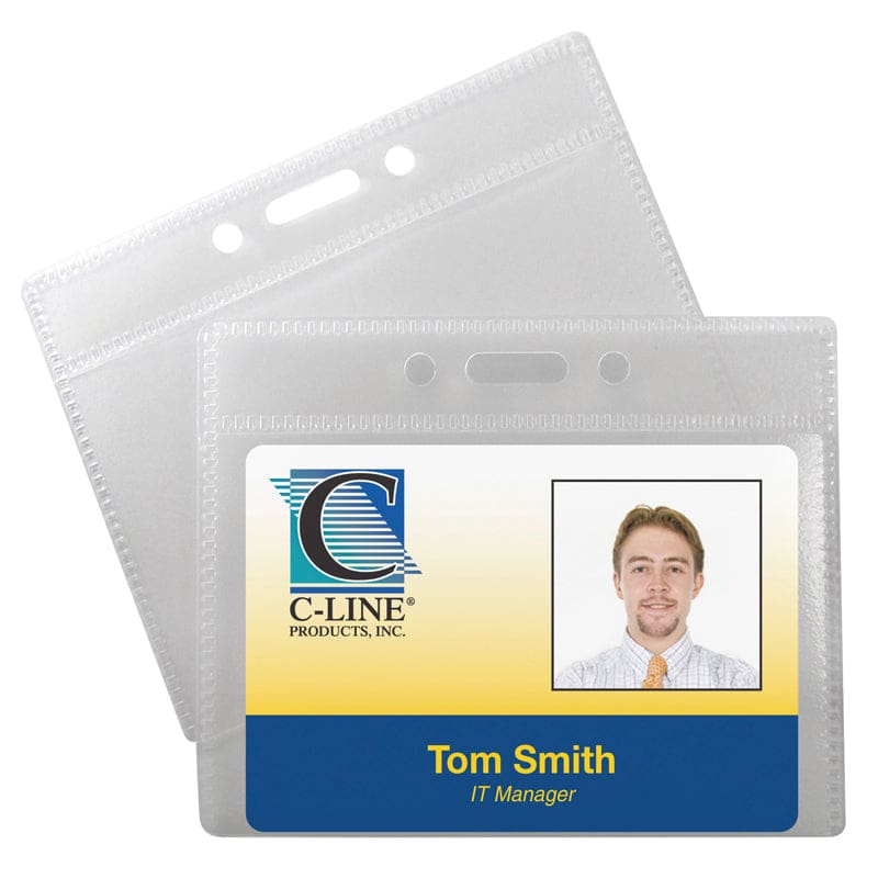 C Line 12Pk Horizontal Poly Id Badge Holders (Pack of 10) - Accessories - C-Line Products Inc