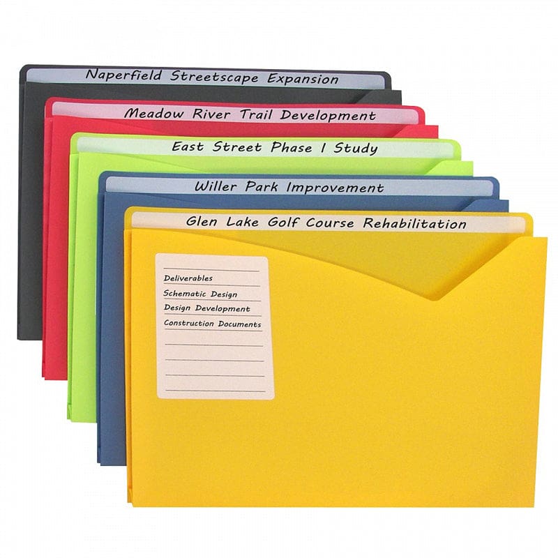 C Line 25Bx Asst Write On Poly File Jackets - Folders - C-Line Products Inc