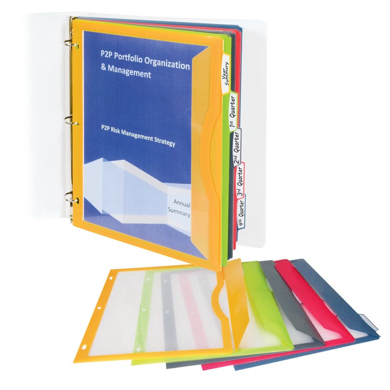 C Line Binder Pockets With Write On Tabs (Pack of 10) - Folders - C-Line Products Inc