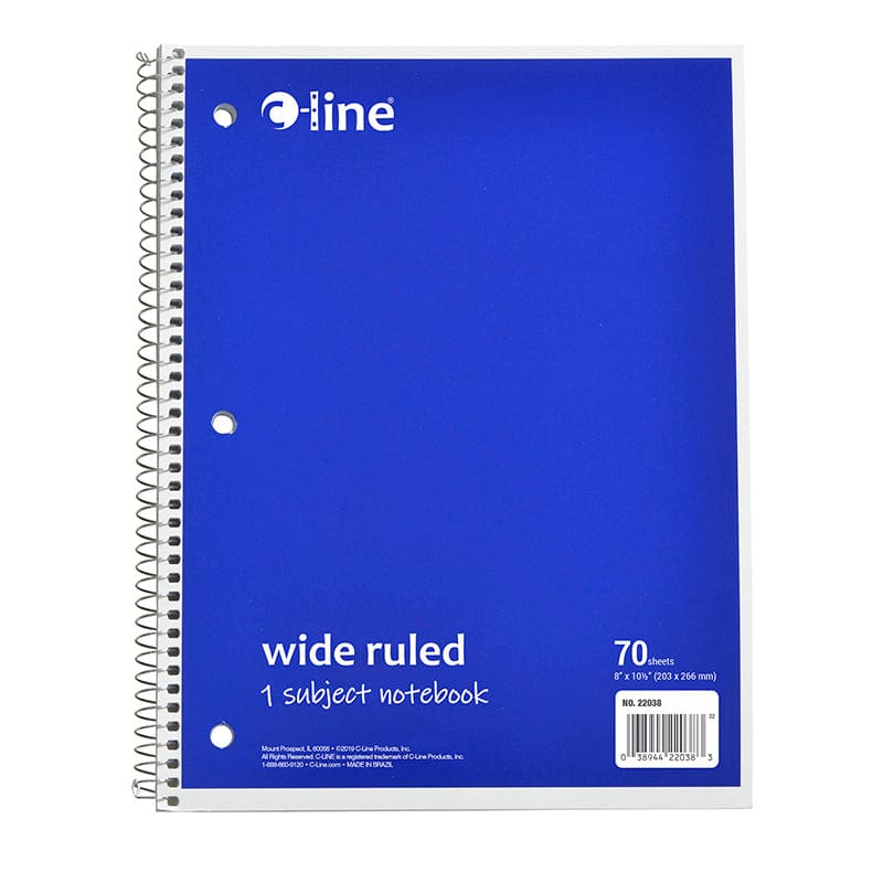 C Line Blue 1 Sub Wide Ruled Notebk 70 Page (Pack of 12) - Note Books & Pads - C-Line Products Inc