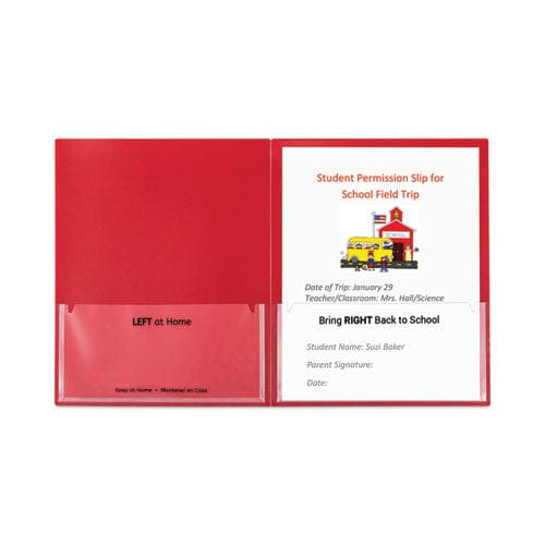 C-Line Classroom Connector Folders 11 X 8.5 Red 25/box - School Supplies - C-Line®