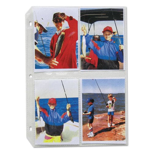 C-Line Clear Photo Pages For Eight 3.5 X 5 Photos 3-hole Punched 11.25 X 8.13 50/box - Office - C-Line®