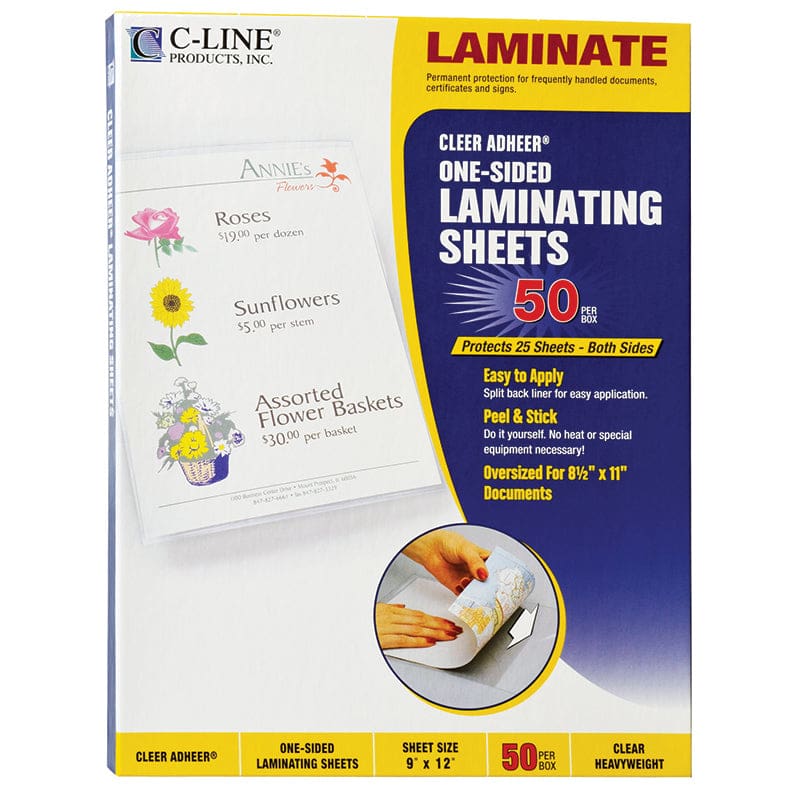 C Line Cleer Adheer 50Box Laminating Sheets - Laminating Film - C-Line Products Inc