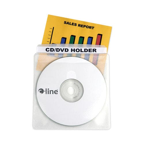 C-Line Deluxe Individual Cd/dvd Holders 2 Disc Capacity Clear/white 50/box - Technology - C-Line®