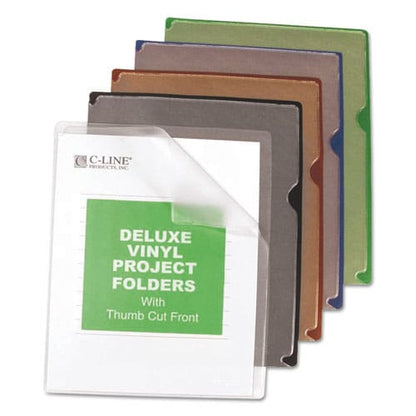 C-Line Deluxe Vinyl Project Folders Letter Size Assorted Colors 35/box - Office - C-Line®