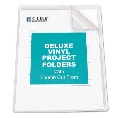 C-Line Deluxe Vinyl Project Folders Letter Size Clear 50/box - School Supplies - C-Line®