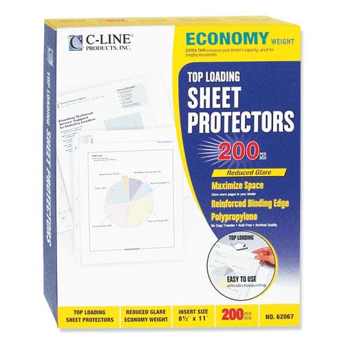 C-Line Economy Weight Poly Sheet Protectors Reduced Glare 2 11 X 8.5 200/box - School Supplies - C-Line®
