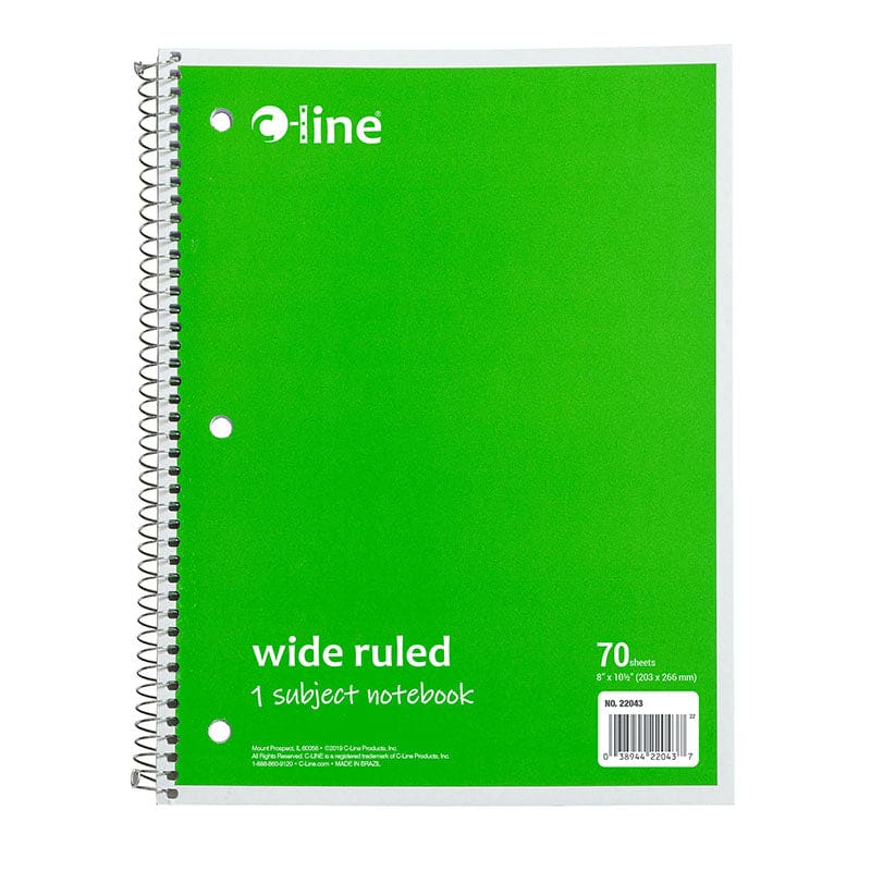 C Line Grn 1 Sub Wide Ruled Notebk 70 Page (Pack of 12) - Note Books & Pads - C-Line Products Inc
