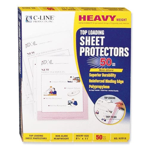 C-Line Heavyweight Polypropylene Sheet Protectors Non-glare 2 11 X 8.5 50/box - School Supplies - C-Line®