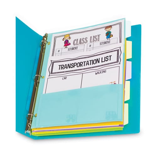 C-Line Index Dividers With Multi-pockets 5-tab 11.5 X 10 Assorted 1 Set - School Supplies - C-Line®