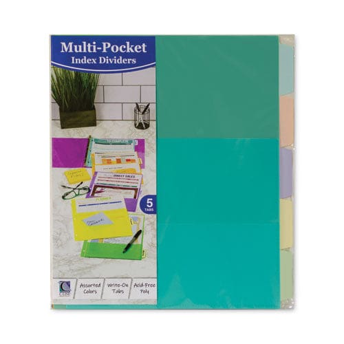 C-Line Index Dividers With Multi-pockets 5-tab 11.5 X 10 Assorted 1 Set - School Supplies - C-Line®
