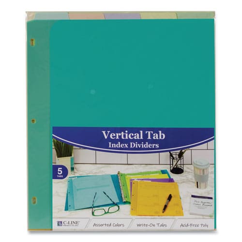 C-Line Index Dividers With Vertical Tab 5-tab 11.5 X 10 Assorted 1 Set - School Supplies - C-Line®
