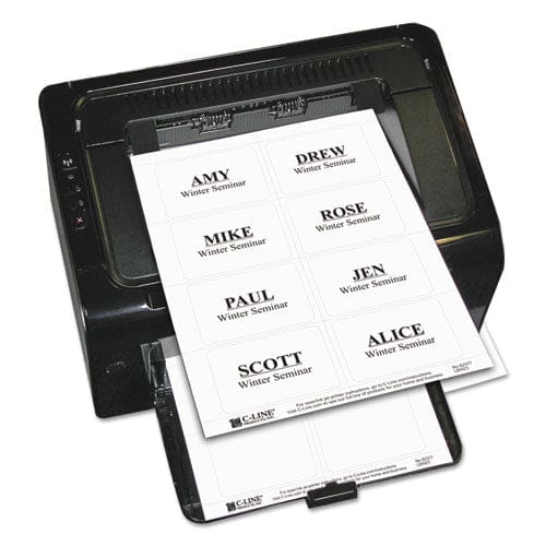 C-Line Laser Printer Name Badges 3 3/8 X 2 1/3 White 200/box - School Supplies - C-Line®