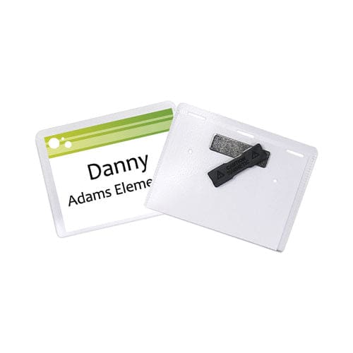 C-Line Magnetic Name Badge Holder Kit Horizontal 4w X 3h Clear 20/box - Office - C-Line®