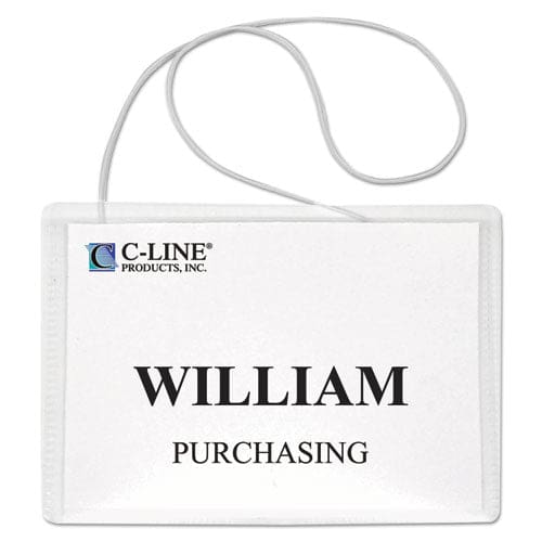 C-Line Name Badge Kits Top Load 4 X 3 Clear Clip Style 96/box - Office - C-Line®