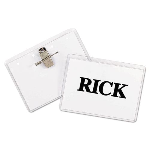 C-Line Name Badge Kits Top Load 4 X 3 Clear Combo Clip/pin 50/box - Office - C-Line®