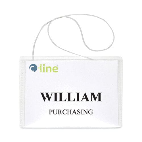 C-Line Name Badge Kits Top Load 4 X 3 Clear Elastic Cord 50/box - Office - C-Line®