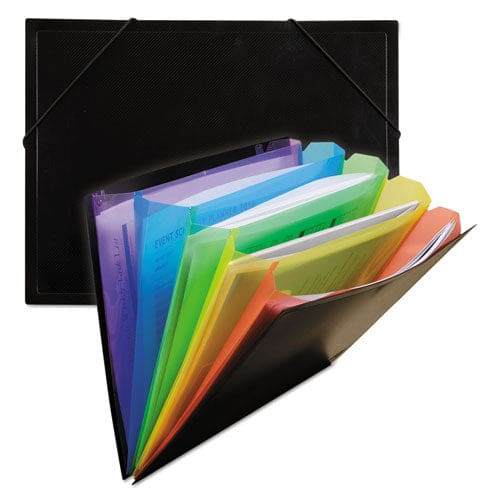 C-Line Rainbow Document Sorter/case 5 Expansion 5 Sections Elastic Cord Closure Letter Size Black/multicolor - School Supplies - C-Line®