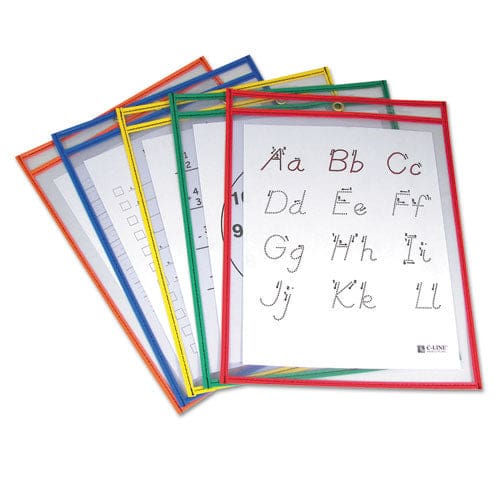 C-Line Reusable Dry Erase Pockets 6 X 9 Assorted Primary Colors 10/pack - School Supplies - C-Line®