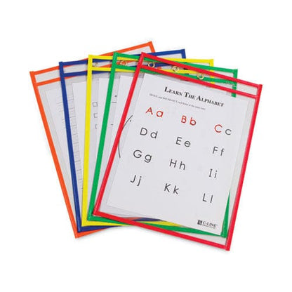 C-Line Reusable Dry Erase Pockets 9 X 12 Assorted Primary Colors 10/pack - School Supplies - C-Line®