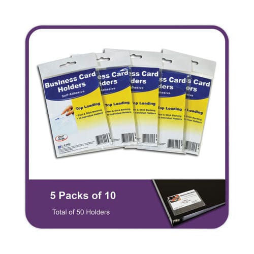 C-Line Self-adhesive Business Card Holders Top Load 2 X 3.5 Clear 10/pack - Office - C-Line®