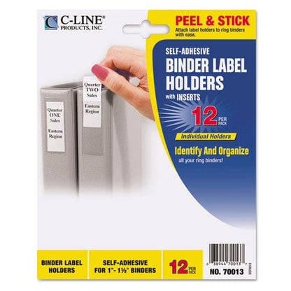 C-Line Self-adhesive Ring Binder Label Holders Top Load 1 X 2,81 Clear 12/pack - Office - C-Line®