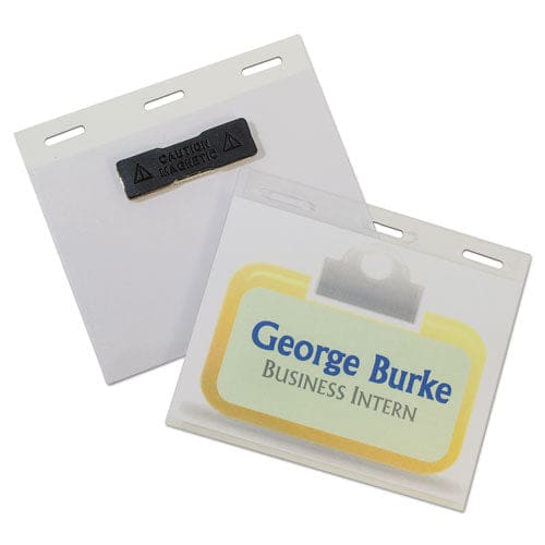 C-Line Self-laminating Magnetic Style Name Badge Holder Kit 2 X 3 Clear 20/box - Office - C-Line®