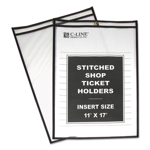C-Line Shop Ticket Holders Stitched Both Sides Clear 75 11 X 17 25/box - School Supplies - C-Line®