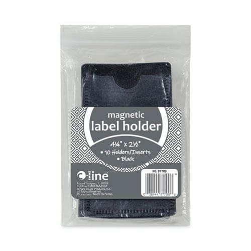 C-Line Slap-stick Magnetic Label Holders Side Load 4.25 X 2.5 Black 10/pack - Office - C-Line®