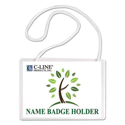 C-Line Specialty Name Badge Holder Kits 4 X 3 Horizontal Orientation White 50/box - Office - C-Line®