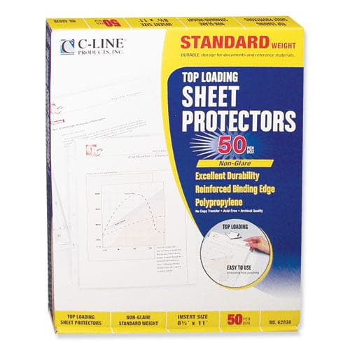 C-Line Standard Weight Polypropylene Sheet Protectors Non-glare 2 11 X 8.5 50/box - School Supplies - C-Line®