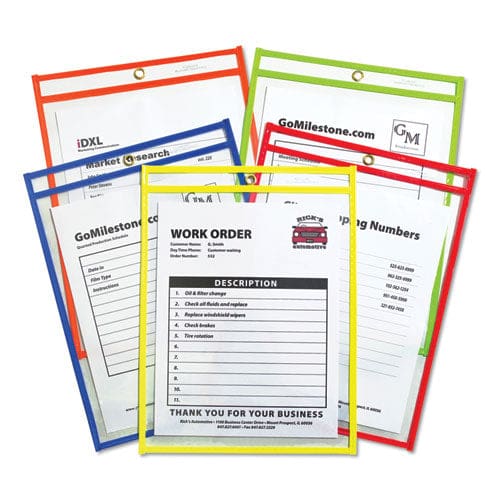 C-Line Stitched Shop Ticket Holders Neon Assorted 5 Colors 75 9 X 12 25/bx - School Supplies - C-Line®