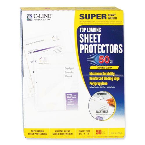 C-Line Super Heavyweight Polypropylene Sheet Protectors Clear 2 11 X 8.5 50/bx - School Supplies - C-Line®