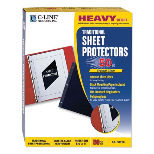 C-Line Traditional Polypropylene Sheet Protectors Heavyweight 11 X 8.5 50/box - School Supplies - C-Line®