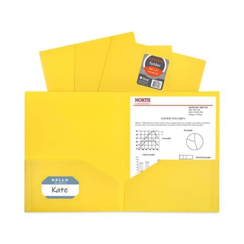 C-Line Two-pocket Heavyweight Poly Portfolio Folder 11 X 8.5 Yellow 25/box - School Supplies - C-Line®