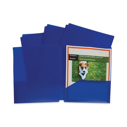 C-Line Two-pocket Heavyweight Poly Portfolio Folder 3-hole Punch 11 X 8.5 Blue 25/box - School Supplies - C-Line®