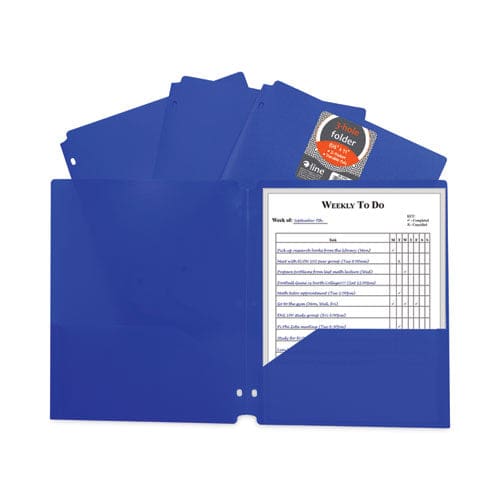C-Line Two-pocket Heavyweight Poly Portfolio Folder 3-hole Punch 11 X 8.5 Blue 25/box - School Supplies - C-Line®