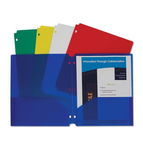 C-Line Two-pocket Heavyweight Poly Portfolio Folder 3-hole Punch 11 X 8.5 Orange 25/box - School Supplies - C-Line®
