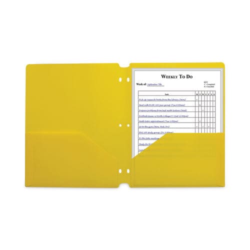 Two-Pocket Heavyweight Poly Portfolio Folder, 3-Hole Punch, 11 x
