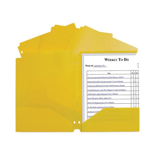 C-Line Two-pocket Heavyweight Poly Portfolio Folder 3-hole Punch 11 X 8.5 Yellow 25/box - School Supplies - C-Line®