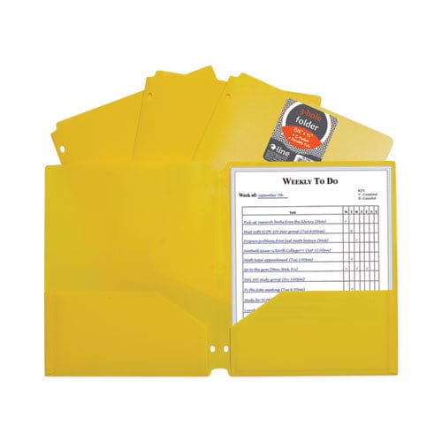 C-Line Two-pocket Heavyweight Poly Portfolio Folder 3-hole Punch 11 X 8.5 Yellow 25/box - School Supplies - C-Line®