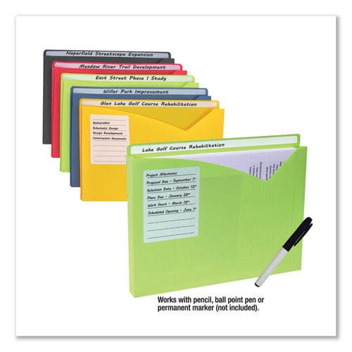 C-Line Write-on Poly File Jackets Straight Tab Letter Size Assorted Colors 10/pack - School Supplies - C-Line®